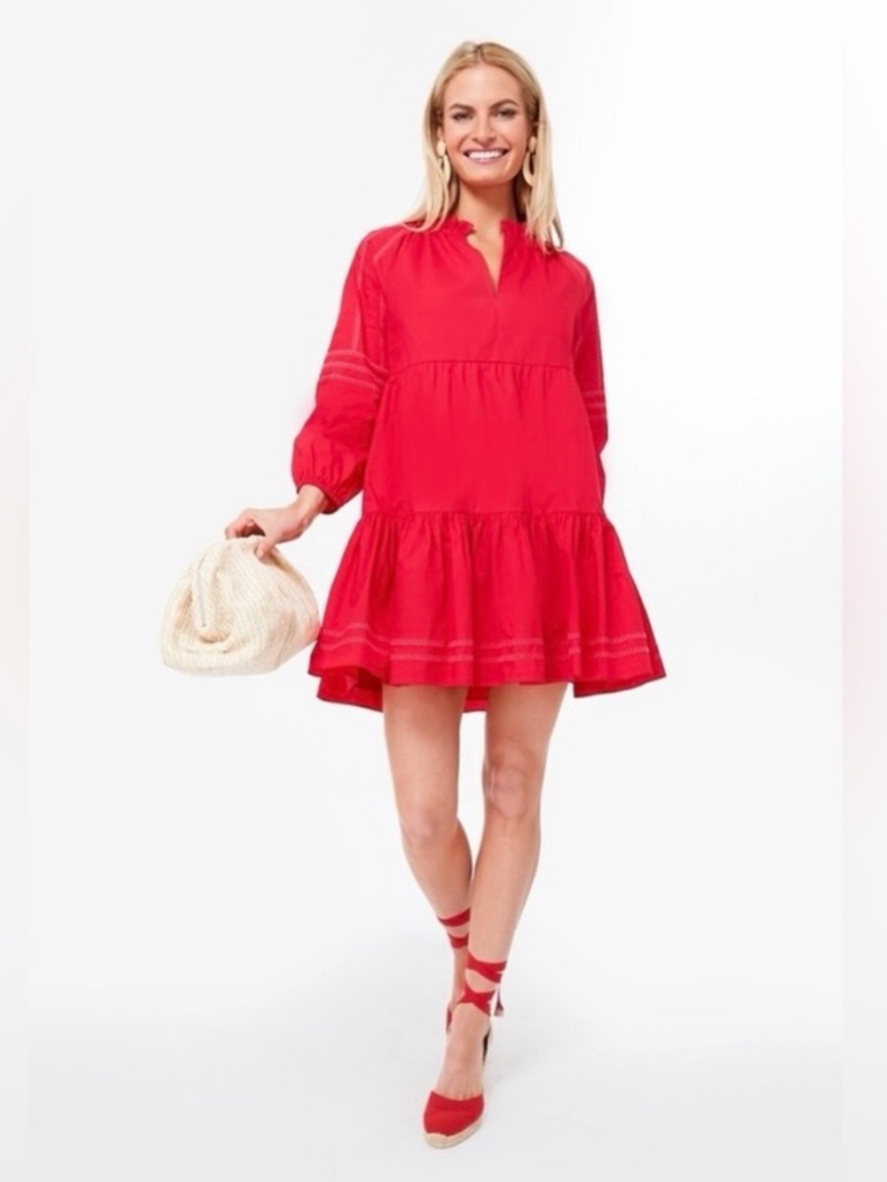 Tuckernuck Hyacinth House Crossley Mini Dress Red and Pink Size Large